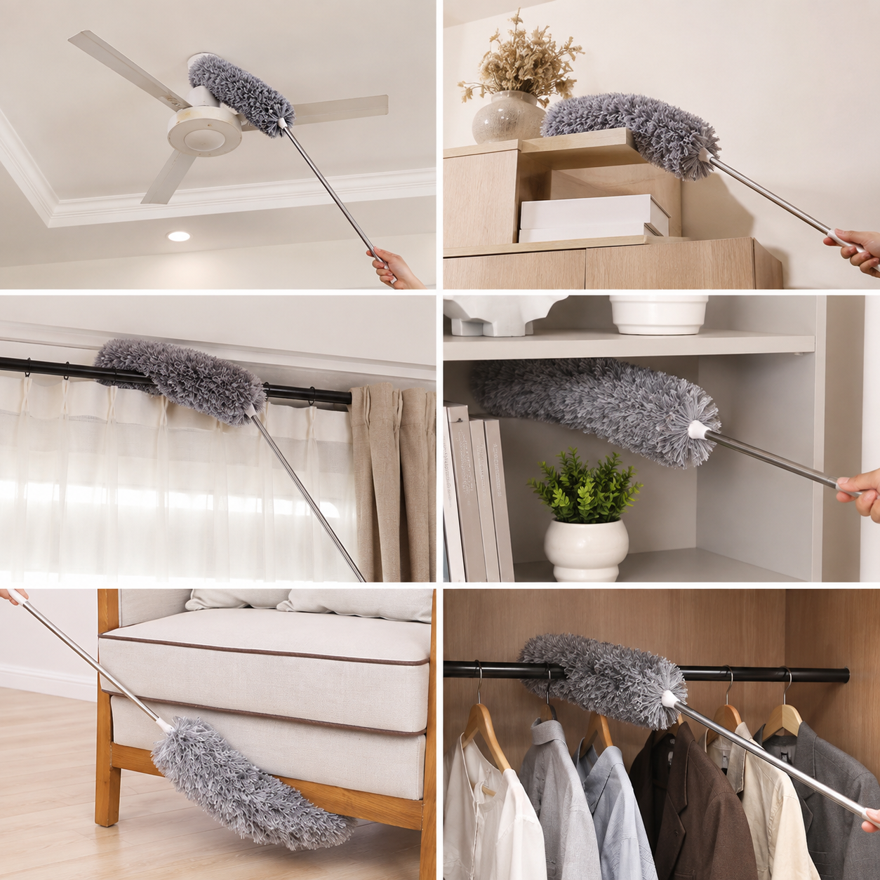 Extendable Microfiber Duster With Bendable Head