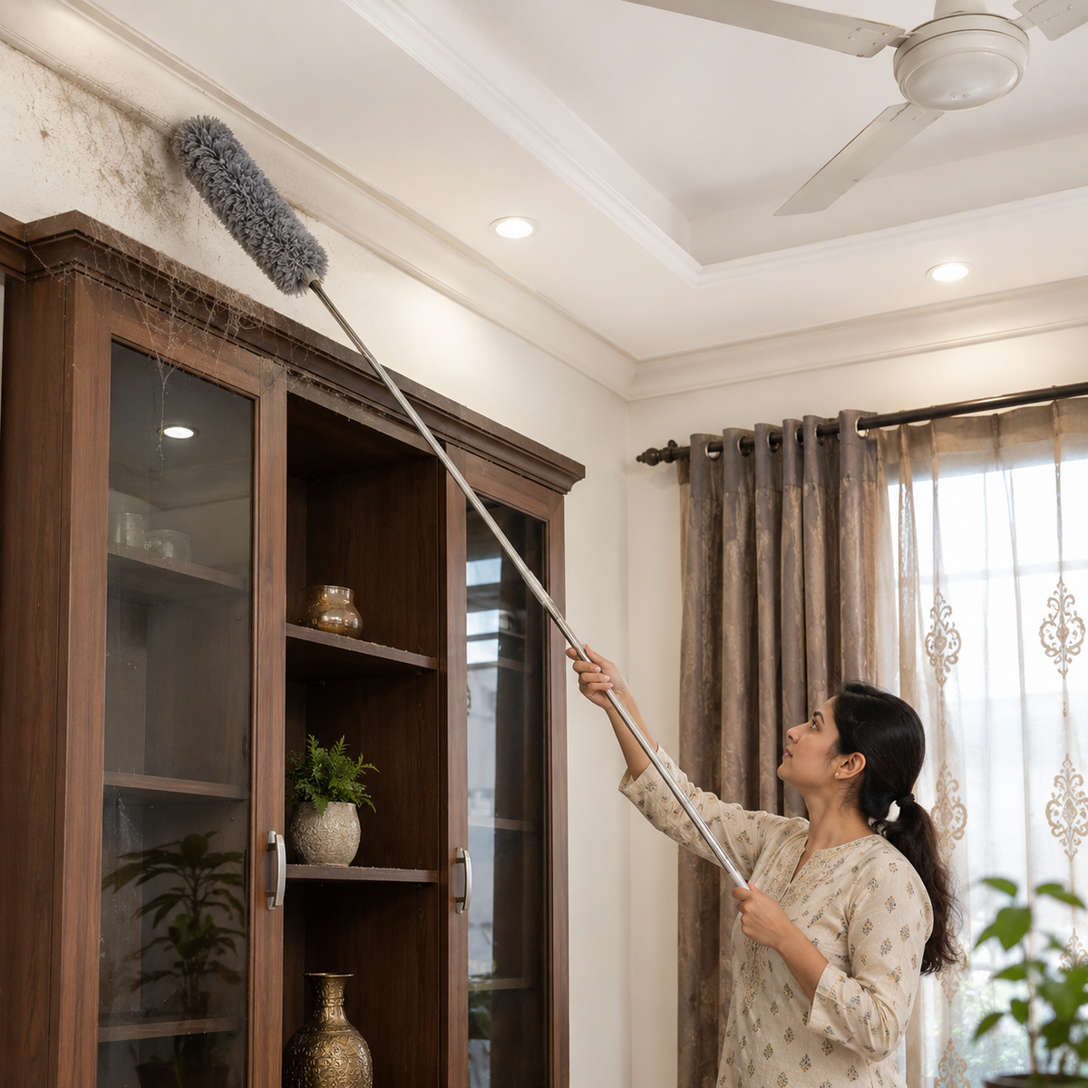 Extendable Microfiber Duster With Bendable Head