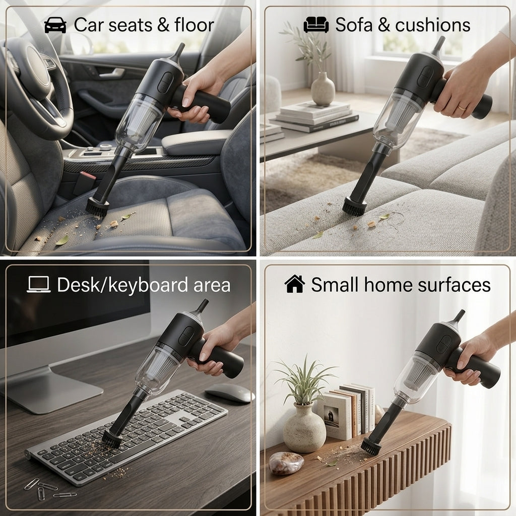 Mini Vacuum Cleaner for Car, Sofa & Home